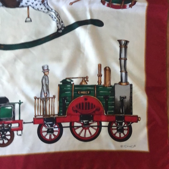 VTG Echo Christmas Ornament Print Festive & Gorgeous. 100% Silk - Picture 7 of 16